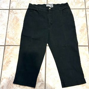 gothic casual cropped dark wash denim capris size 16